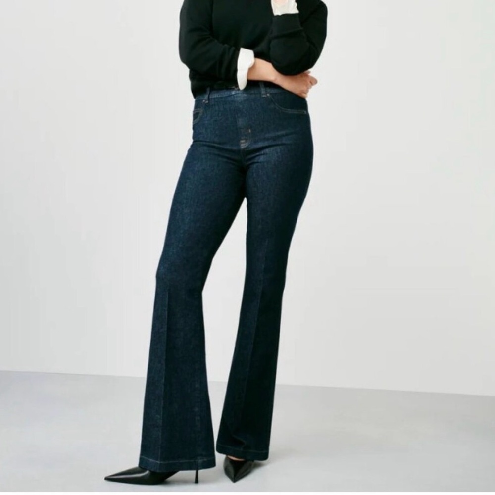 SPANX Dark Blue High-Rise Flared Women’s Jeans